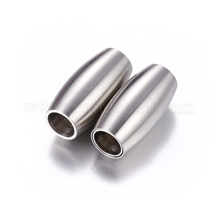 304 Stainless Steel Magnetic Clasps with Glue-in Ends STAS-E006-33-1