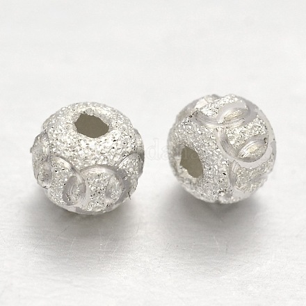 Textured Sterling Silver Round Bead Spacers X-STER-E041-06C-1