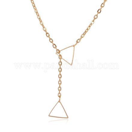 Trendy Messing Dreieck Lariat Halsketten NJEW-JL213-G-1