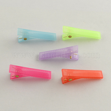 Les accessoires de la pince à cheveux d'alligator de couleur de bonbons petite en plastique pour création des accessoires de cheveux  X-PHAR-Q004-M-1