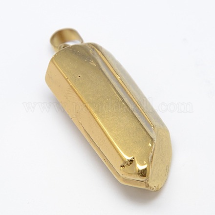 Electroplate Natural Crystal Pendants G-N0008-01A-1