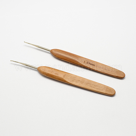 Bambú mango de hierro agujas de gancho de ganchillo TOOL-R034-1.25mm-1