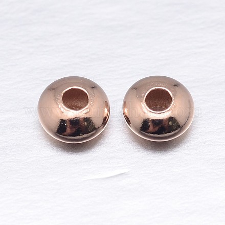 Véritable soucoupe plaquée or rose 925 perles intercalaires en argent sterling STER-M103-01-4mm-RG-1