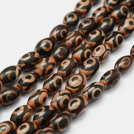 Brins de perles dzi à 3 œil de style tibétain TDZI-G010-A01-1