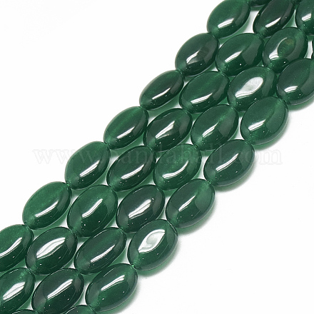 Chapelets de perles de jade blanche naturelle G-S300-115A-9x13mm-1