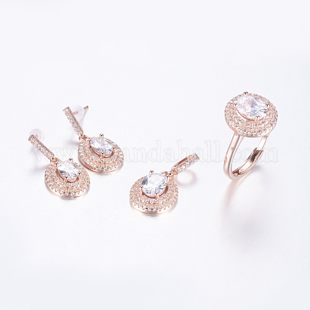 Kits des bijoux avec strass en laiton SJEW-P152-02RG-1