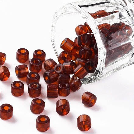 Perles de clairon rondes en verre de couleurs transparentes SEED-S045-001A-C02-1