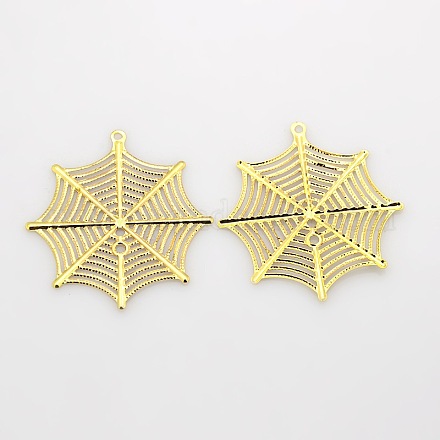 Araignée pendentifs en filigrane web plaquage de fer IFIN-N3283-02G-1