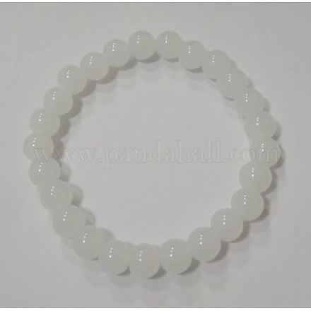 Nachahmung Jade Glasperlen Stretch-Armbänder BJEW-PH01098-1