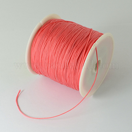 編み込みナイロン糸  ビーズジュエリー作りのための中国結びコードビーズコード  トマト  0.5mm  約150ヤード/ロール NWIR-R006-0.5mm-184-1