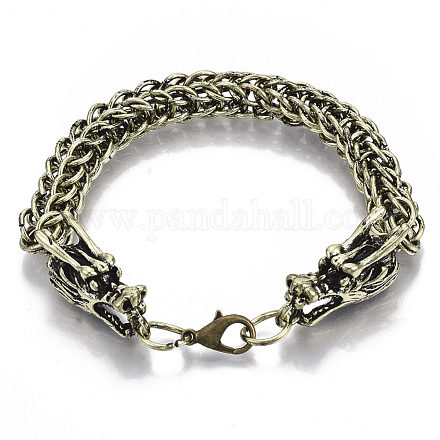 Bracelets de chaîne de blé en alliage pour hommes X-BJEW-T014-09AB-1