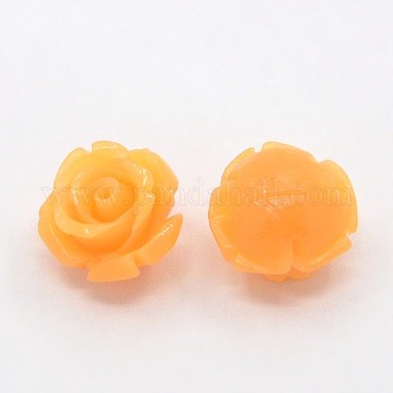 Synthetic Coral 3D Flower Rose Beads CORA-A006-10mm-061-1