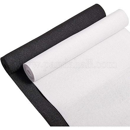 BENECREAT 8-Inch Wide by 2-Yard Flat Elastic Black and White Heavy Stretch Knit for Sewing Project OCOR-BC0013-01B-1