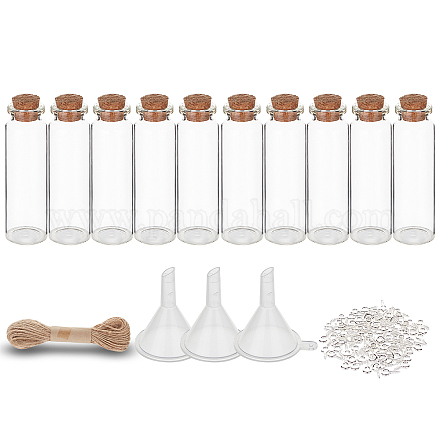 Chgcraft 12pcs 30ml frascos de vidrio transparente botellas tapones de corcho con 30pcs tornillos de ojo DIY-CA0001-16-1