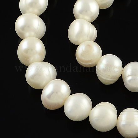 Natural Cultured Freshwater Pearl Beads Strands PEAR-Q004-02B-1