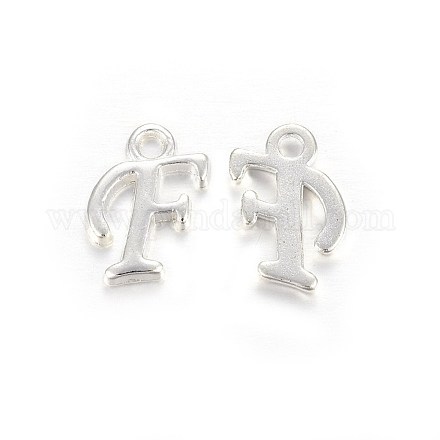 Silver Color Plated Alloy Letter Pendants PALLOY-P097-04-F-1