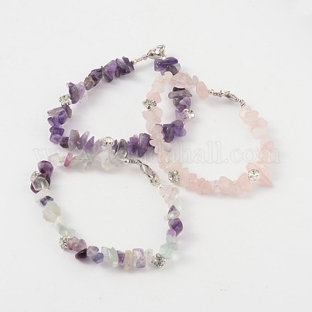 Bracelets de perles de pierres précieuses naturelles BJEW-JB02082-1
