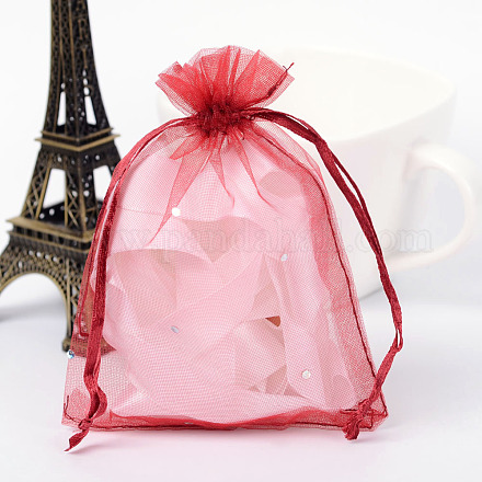 Rectangle Organza Bags with Glitter Sequins OP-R020-10x12-01-1