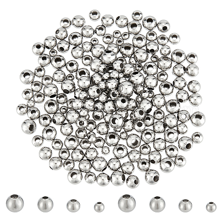 Unicraftale 200pcs 4 styles 304 perles d'espacement en acier inoxydable STAS-UN0052-49-1