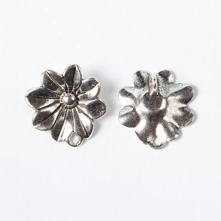 Antique Silver Flower Charms Tibetan Style Pendants X-LF5110Y-1