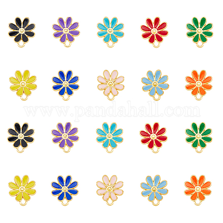 Dikosmetische Emaille-Blumen-Anhänger ENAM-DC0001-24-1
