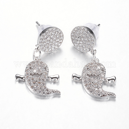 (vendita di fabbrica di feste di gioielli) orecchini pendenti in ottone EJEW-K065-06P-1