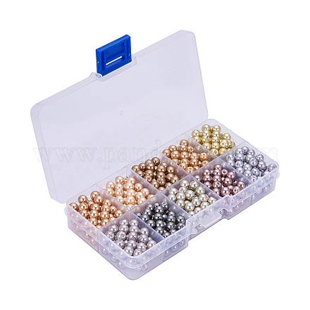 10 Color Eco-Friendly Glass Pearl Beads HY-YW0001-01A-1