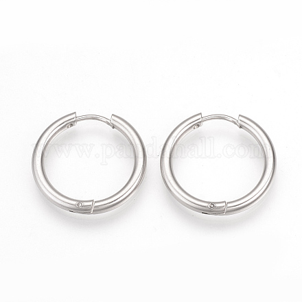 201 Stainless Steel Huggie Hoop Earrings MAK-R021-15mm-1