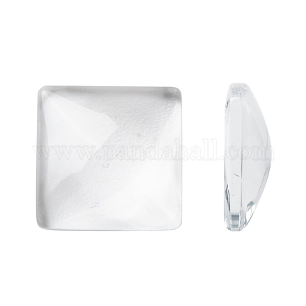 Transparent Glass Square Cabochons X-GGLA-S022-15mm-1