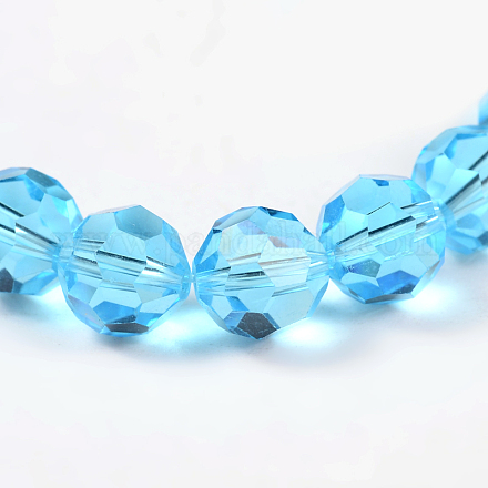 Faceted Round Imitation Austrian Crystal Glass Bead Strands G-PH0008-13-6mm-1
