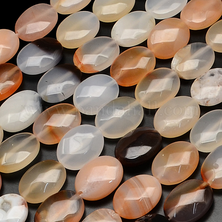 Facettes ovales teints naturels perles de cornaline brins G-R303-02-1