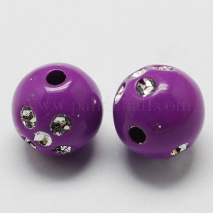 Plating Acrylic Beads PACR-S186-8mm-06-1