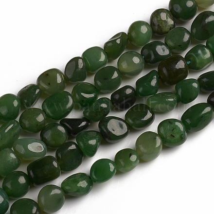 Brins de perles de jaspe verts naturels G-D0002-D79-1
