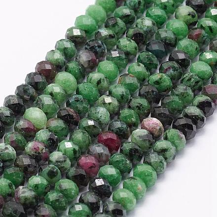 Natural Ruby in Zoisite Beads Strands G-G725-03-4x6mm-1