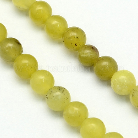 Natural Olive Quartz Round Beads Strands G-S141-02-1