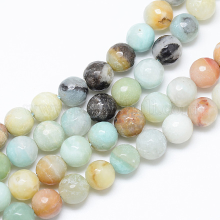 Brins de perles d'amazonite de fleurs naturelles X-G-R346-4mm-22-1