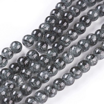 Spray Painted Glass Beads Strands GLAA-A038-B-63-1