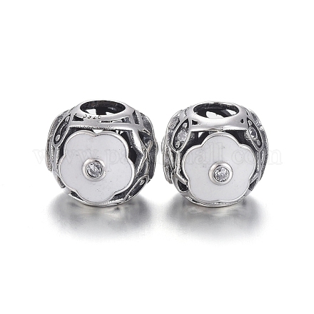 Hohle europäische Perlen aus 925 Sterlingsilber OPDL-L017-064TAS-1