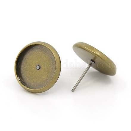 Brass Stud Earring Settings KK-G146-14mm-AB-NR-1