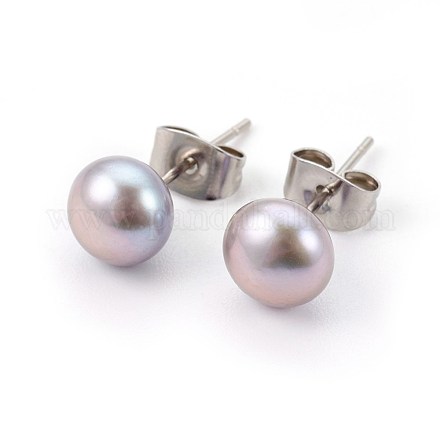 Boucles d'oreilles en perles naturelles EJEW-JE02880-01-1
