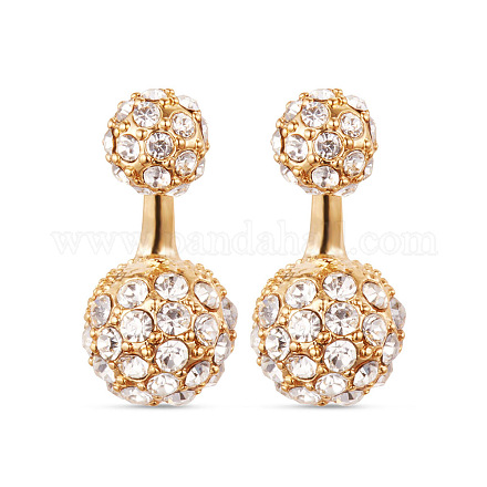 SHEGRACE Vogue Style 18K Gold Plated Brass Front and Back Stud Earrings JE83A-1