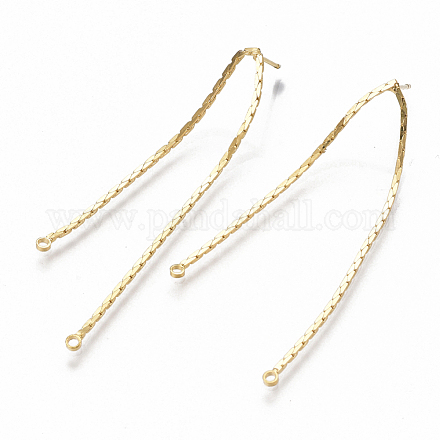 Borlas de latón perlas borlas fornituras del pendiente KK-S350-061G-1