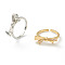 Brass Micro Pave Clear Cubic Zirconia Cuff Rings, Open Rings, Bowknot, Mixed Color, US Size 6, Inner Diameter: 17mm