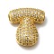 Brass with Cubic Zirconia Pendant, Letter T, Letter T, 22x20.5x6.5mm, Hole: 4mm