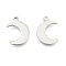 Non-Tarnish Crescent Moon Stainless Steel Charms Pendants, Stainless Steel Color, 15.5x10.5x1mm, Hole: 1mm