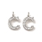 Initial Letter Brass Micro Pave Cubic Zirconia Pendants, Letter C, 9~10x4~10x1.5~2mm, Hole: 1.5mm