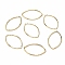 Brass Linking Rings, Long-Lasting Plated, Cadmium Free & Lead Free, Horse Eye, Real 24K Gold Plated, 21x13x1mm, Inner Diameter: 19x12mm