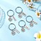 Tibetan Style Alloy Keychains, with 304 Stainless Steel Keychain Clasp Finding, Flower, Antique Silver & Stainless Steel Color, 47mm