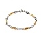 201 Stainless Steel Link Chain Bracelets, with 304 Stainless Steel Clasps, Golden & Stainless Steel Color, 8-3/4 inch(22.3cm)