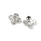 Brass Bead Caps, 4-Petal Flower, Platinum, 6x6x2mm, Hole: 1.6mm